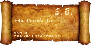 Sohr Borbála névjegykártya